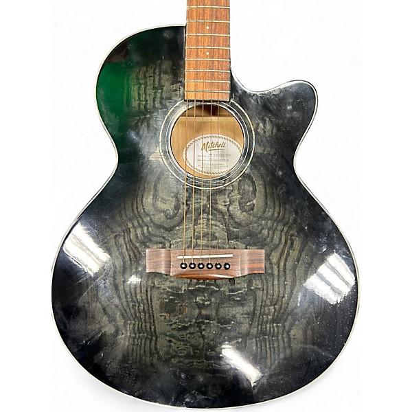 Used Mitchell MX430QAB/MBK MIDNIGHT BLACK EDGE BURST Acoustic Electric Guitar