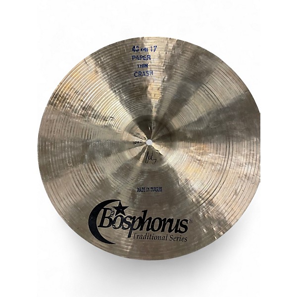 Used Bosphorus Cymbals 17in TRADITIONAL THIN CRASH Cymbal