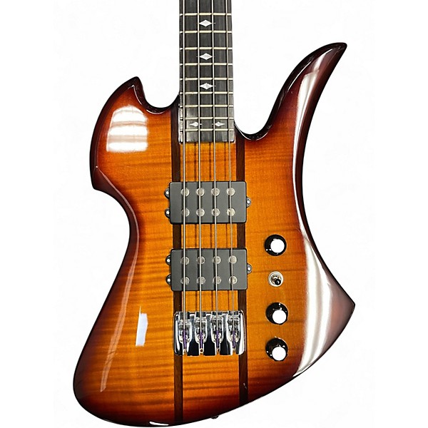 Used B.C. Rich Mockingbird ST Bass Antique Amber Electric Bass Guitar