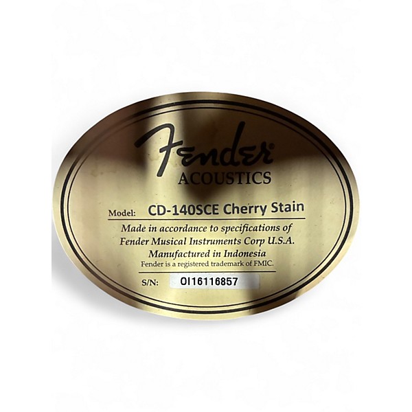 Used 2017 Fender CD140SCE Cherry Stain Acoustic Electric Guitar