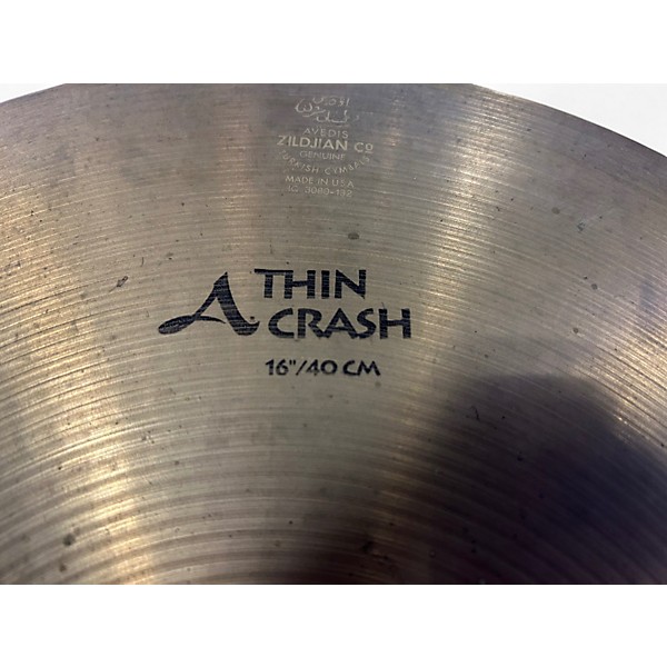 Used Zildjian 16in A Series Thin Crash Cymbal