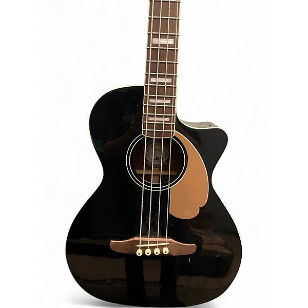 Used Fender Kingman Acoustic Electric Bass Black Acoustic Bass Guitar