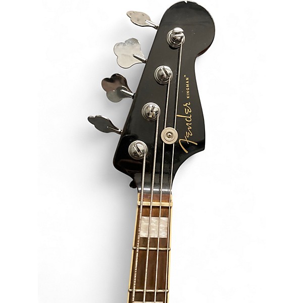 Used Fender Kingman Acoustic Electric Bass Black Acoustic Bass Guitar