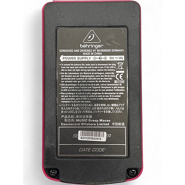 Used Behringer HM300 Heavy Metal Distortion Effect Pedal