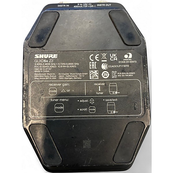 Used Shure GLXD6+ Instrument Wireless System