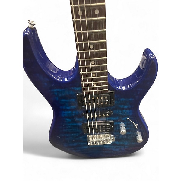 Used Ibanez GRX70QA Trans Blue Solid Body Electric Guitar