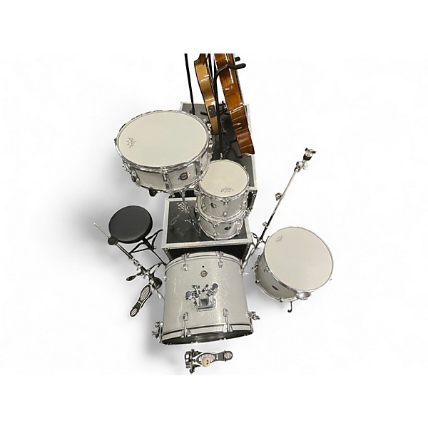 Used Ludwig 5 Piece Accent Silver Drum Kit