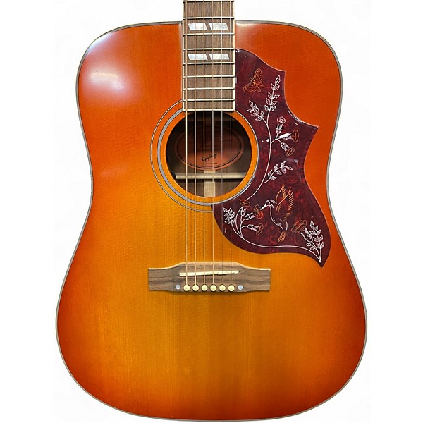 Used Epiphone Inspired by Gibson Hummingbird Cherry Sunburst Acoustic Electric Guitar