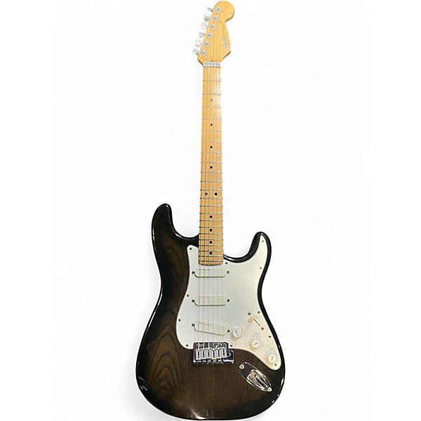 Used Fender American Deluxe Stratocaster Plus Transparent Black Sparkle Solid Body Electric Guitar
