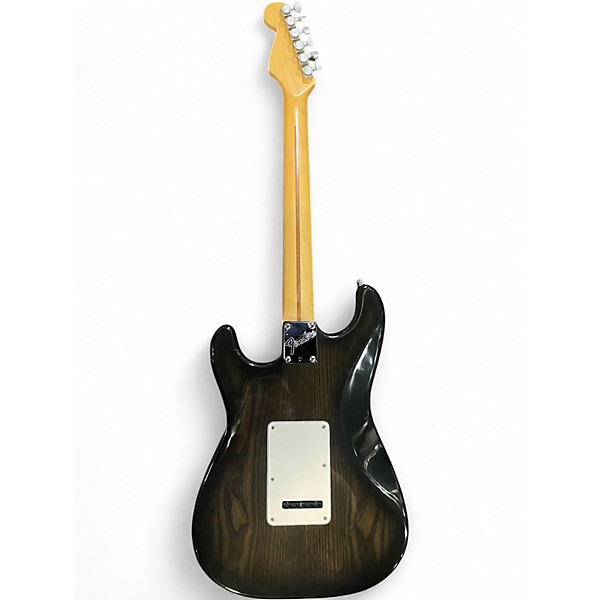 Used Fender American Deluxe Stratocaster Plus Transparent Black Sparkle Solid Body Electric Guitar