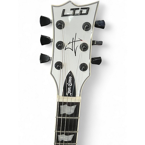 Used ESP LTD James Hetfield Signature Iron Cross Alpine White Solid Body Electric Guitar