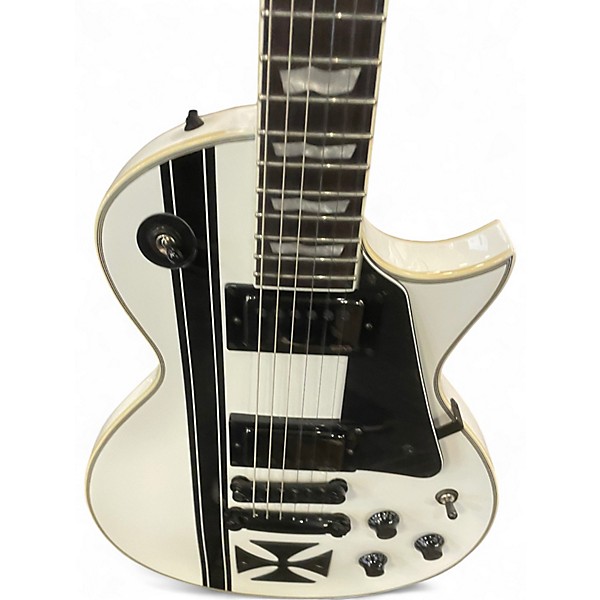 Used ESP LTD James Hetfield Signature Iron Cross Alpine White Solid Body Electric Guitar