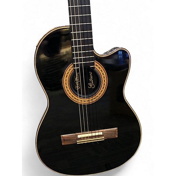 Vintage 1995 Gibson Chet Atkins Black Acoustic Electric Guitar