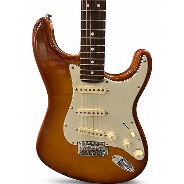 Used Fender American Performer Stratocaster SSS Amber Solid Body Electric Guitar