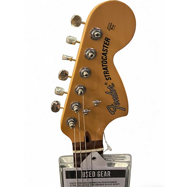 Used Fender American Performer Stratocaster SSS Amber Solid Body Electric Guitar