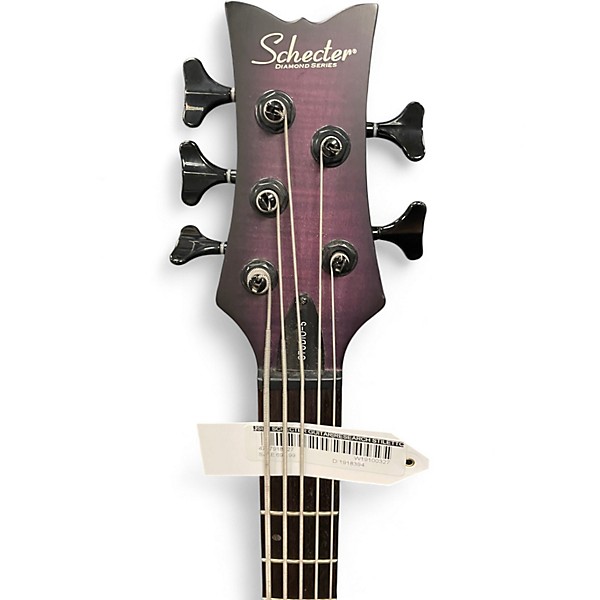 Used Schecter Guitar Research Stiletto Studio 5 String Purple Electric Bass Guitar