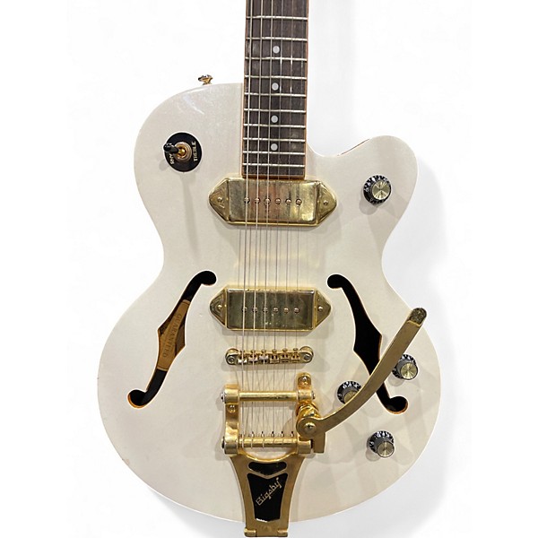 Used Epiphone Wildkat with Bigsby Pearl White Hollow Body Electric Guitar