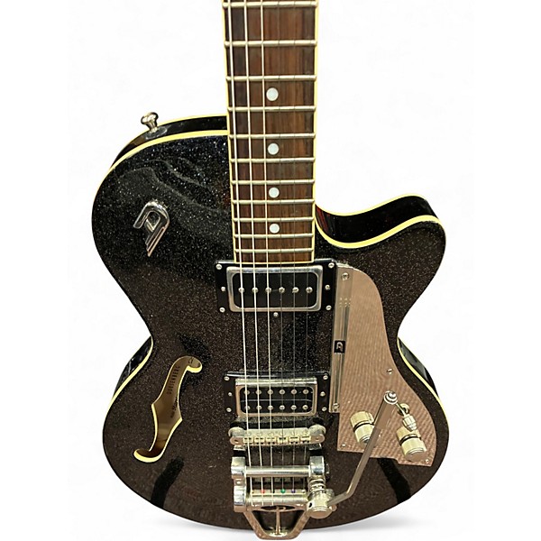 Used Duesenberg Starplayer TV BLACK SPARKLE Hollow Body Electric Guitar