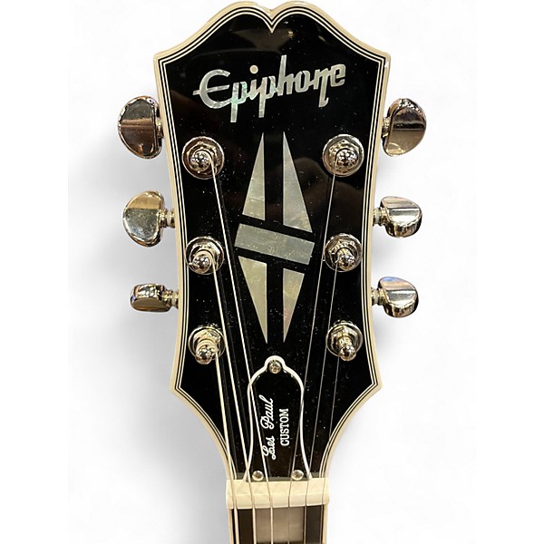 Used Epiphone Les Paul Custom Silver Burst Solid Body Electric Guitar