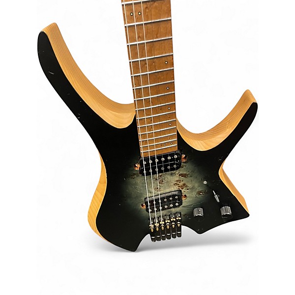 Used Nk Guitars Multi-scale Headless Blue Burl Solid Body Electric Guitar