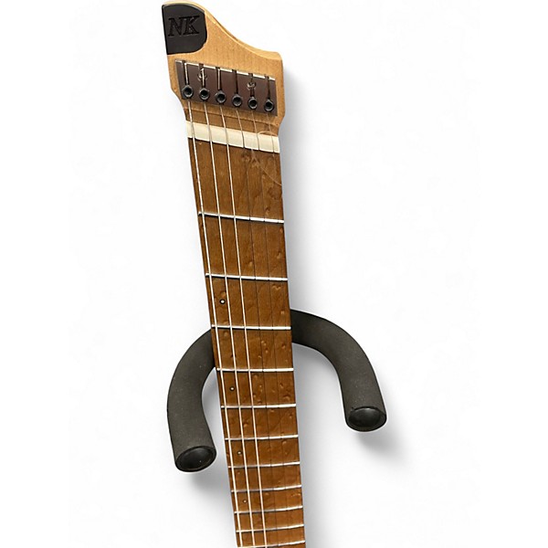 Used Nk Guitars Multi-scale Headless Blue Burl Solid Body Electric Guitar