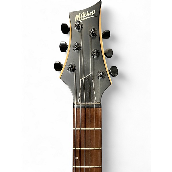 Used Mitchell MM100 Mini Walnut Stain Solid Body Electric Guitar