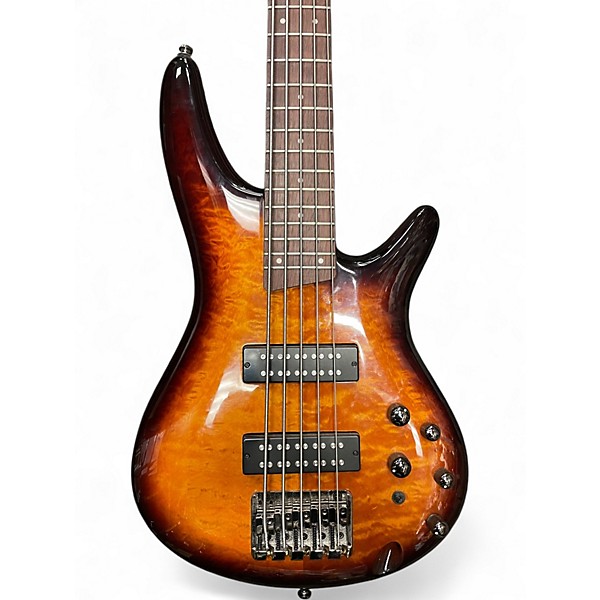 Used Ibanez SR405EQM 5 String Dragoneye Burst Electric Bass Guitar