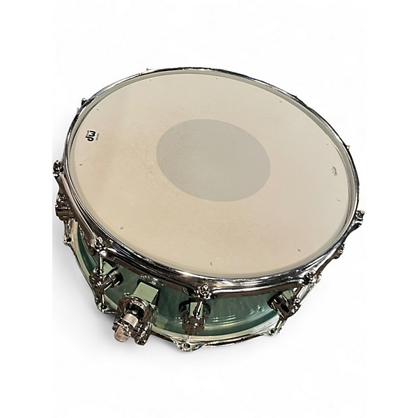 Used DW 14X6.5 Design Series Acrylic Snare Sea Glass Drum