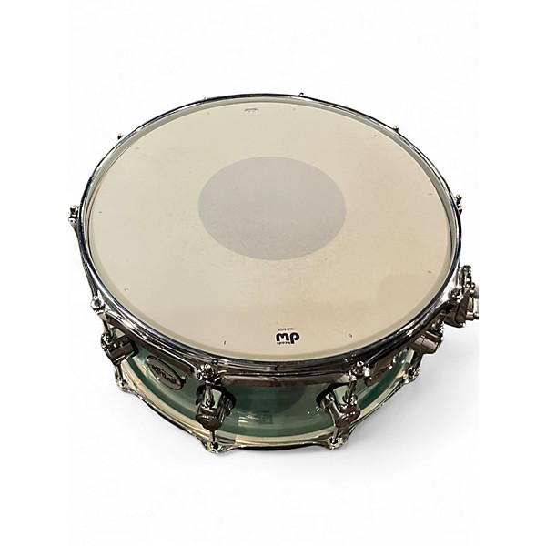 Used DW 14X6.5 Design Series Acrylic Snare Sea Glass Drum