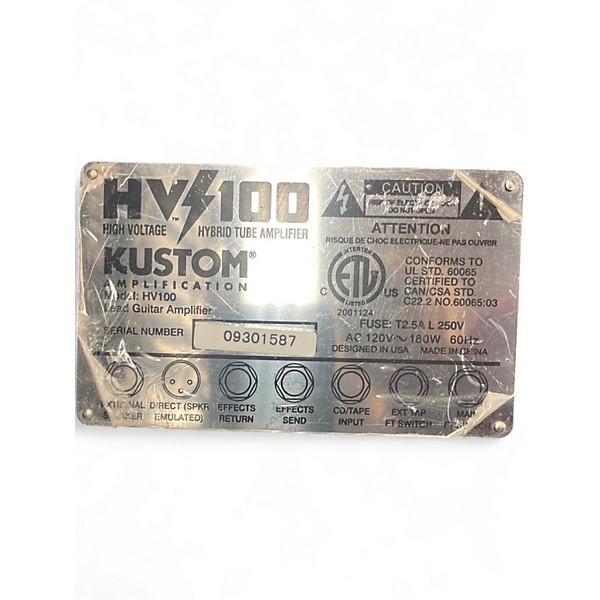 Used Kustom HV 100 Guitar Combo Amp