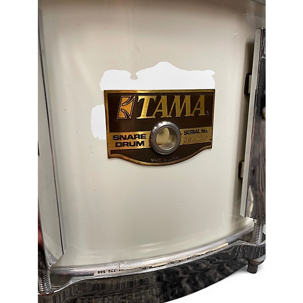 Used TAMA 14X6.5 Made In Japan Artwood Birch Snare Drum Antique White Drum