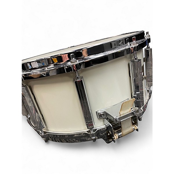 Used TAMA 14X6.5 Made In Japan Artwood Birch Snare Drum Antique White Drum