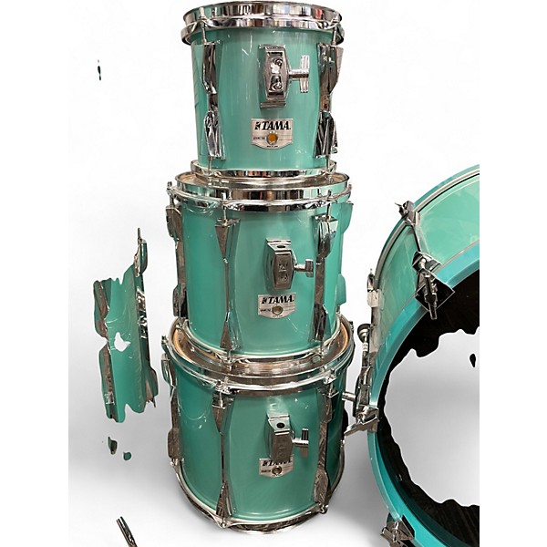 Used TAMA 6 Piece Made In Japan Granstar Japanese Birch Shell Pack Nile Blue Drum Kit
