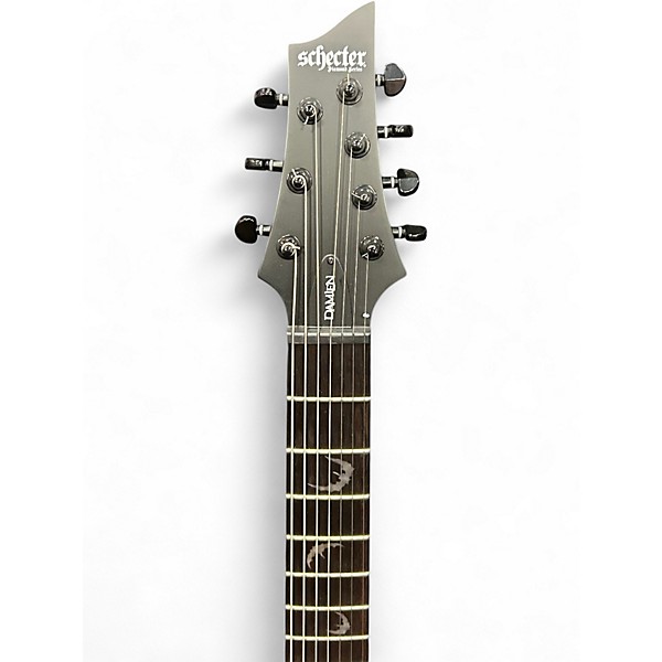 Used Schecter Guitar Research Damien 7 String BLACK Solid Body Electric Guitar