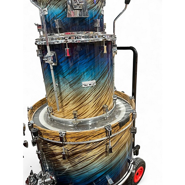 Used Pork Pie USA 3 Piece BIRCH BLUE BLUE DIP FADE Drum Kit