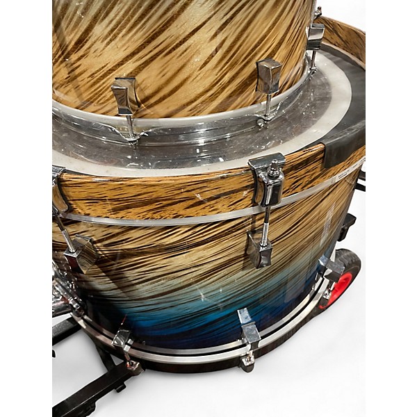 Used Pork Pie USA 3 Piece BIRCH BLUE BLUE DIP FADE Drum Kit