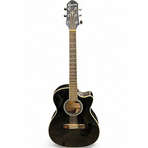Used Crafter Guitars HTC 24EQ Black Acoustic Guitar
