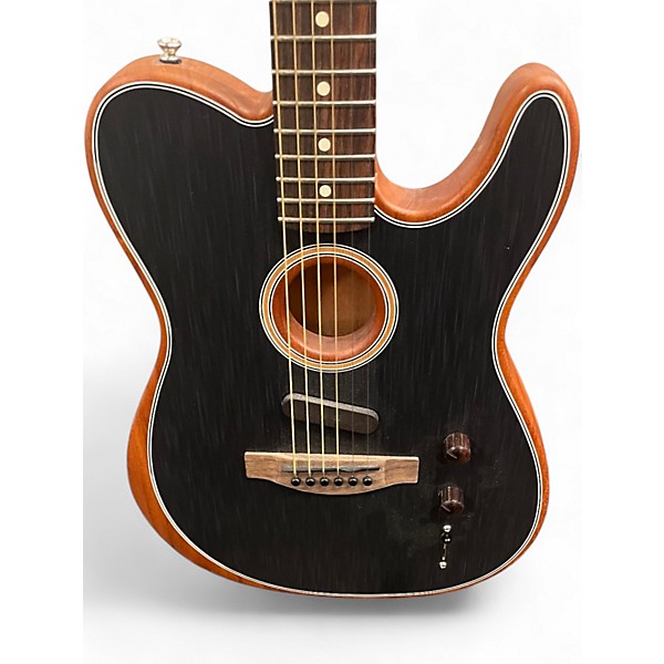 Used Fender Acoustasonic Player Telecaster Black Acoustic Electric Guitar