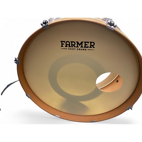 Used Farmer 3 Piece foot drums travel kit Natural Drum Kit