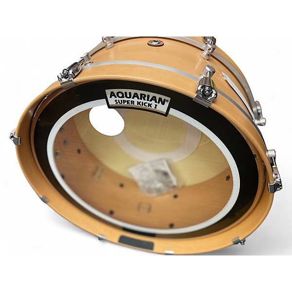 Used Farmer 3 Piece foot drums travel kit Natural Drum Kit