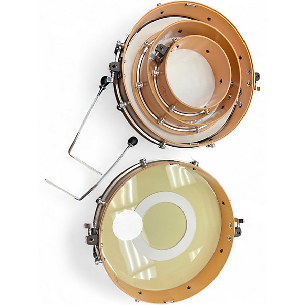 Used Farmer 3 Piece foot drums travel kit Natural Drum Kit