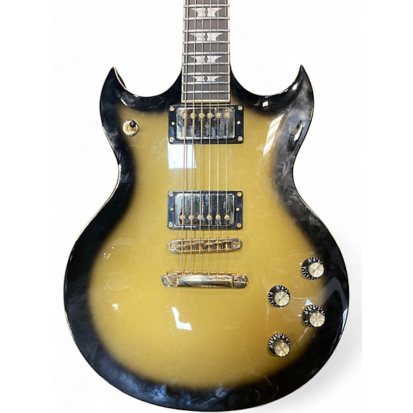 Used Woodrite Warlord Gold Burst Solid Body Electric Guitar