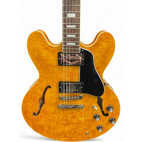 Used Gibson ES335 Figured Amber Hollow Body Electric Guitar