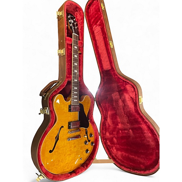 Used Gibson ES335 Figured Amber Hollow Body Electric Guitar