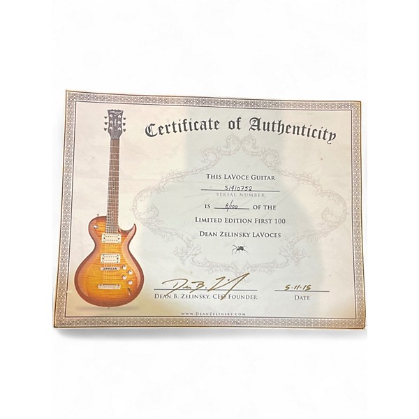 Used Dean Zelinsky LA VOCE PRIVATE LABEL Sunburst Solid Body Electric Guitar