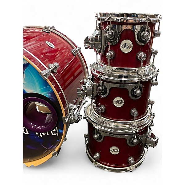 Used DW 6 Piece Design Series RED Drum Kit