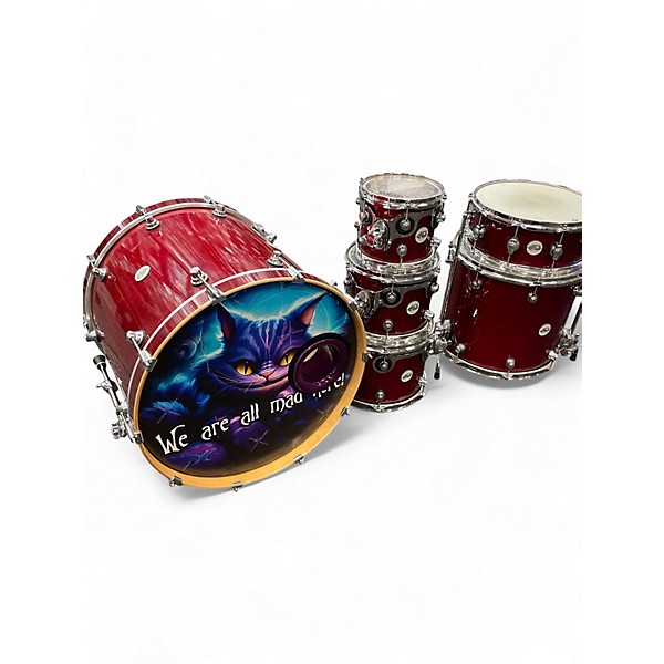 Used DW 6 Piece Design Series RED Drum Kit
