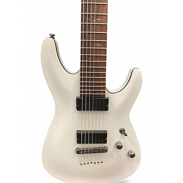 Used Schecter Guitar Research Demon 7 String Vintage White Solid Body Electric Guitar