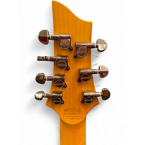 Used Schecter Guitar Research Demon 7 String Vintage White Solid Body Electric Guitar