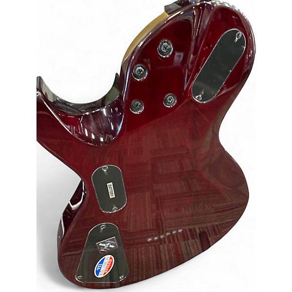 Used Schecter Guitar Research Damien Elite Solo Transparent Red Solid Body Electric Guitar